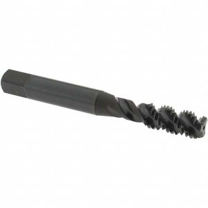 OSG Spiral Flute Tap: M8x1.25, Metric Coarse, 3 Flute, Bottoming Chamfer, 6H Class of Fit, High-Speed Steel, Oxide Finish 2988401