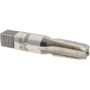 VALUE COLLECTION Standard Pipe Tap: 1/8-27, NPT, 4 Flutes, High Speed Steel, Bright/Uncoated MSC-04662029