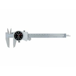 MITUTOYO Dial Caliper: 150.00 mm, 0.02 mm Graduation, 2 mm per Revolution, 0.03 mm Accuracy, Stainless Steel Jaws 505-730