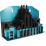 GIBRALTAR Fixture Clamp Step Block & Clamp Set: 52 Pc, 3/8-16 Stud Thread, 1/2" T-Slot, 1" Step Block Width 20413G