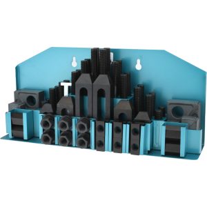 GIBRALTAR 52 Piece Fixturing Step Block & Clamp Set with 1" Step Block, 3/4" T-Slot, 5/8-11 Stud Thread 20416G