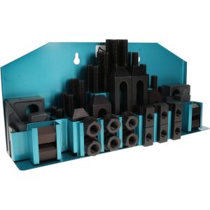 GIBRALTAR Fixture Clamp Step Block & Clamp Set: 52 Pc, 5/8-11 Stud Thread, 13/16" T-Slot, 1" Step Block Width 20417G