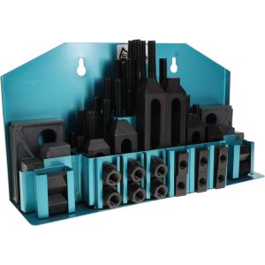 GIBRALTAR Fixture Clamp Step Block & Clamp Set: 52 Pc, M12x1.75 Stud Thread, 16 mm T-Slot, 25 mm Step Block Width 68004G