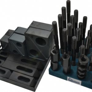 GIBRALTAR 50 Piece Fixturing Step Block & Clamp Set with 1-1/2" Step Block, 11/16" T-Slot, 5/8-11 Stud Thread 20214G