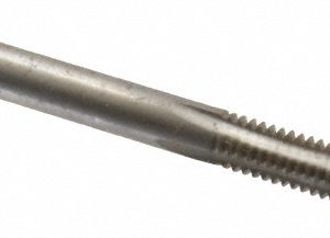 VALUE COLLECTION Straight Flute Tap: #10-28 UNS, 4 Flute, Bottoming Chamfer, 3B Class of Fit, High-Speed Steel, Bright/Uncoated Finish JY4838298