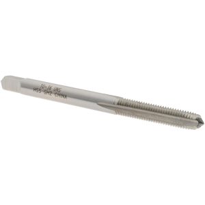 VALUE COLLECTION Straight Flute Tap: #10-36 UNS, 4 Flute, Plug Chamfer, 3B Class of Fit, High-Speed Steel, Bright/Uncoated Finish JY4838363