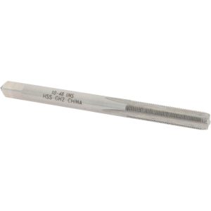 VALUE COLLECTION Straight Flute Tap: #10-48 UNS, 4 Flute, Bottoming Chamfer, 3B Class of Fit, High-Speed Steel, Bright/Uncoated Finish JY4838454
