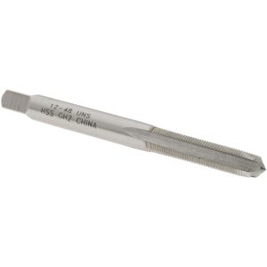 VALUE COLLECTION Straight Flute Tap: #12-48 UNS, 4 Flute, Plug Chamfer, 3B Class of Fit, High-Speed Steel, Bright/Uncoated Finish JY4838777