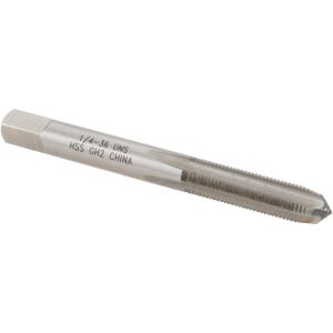 VALUE COLLECTION Straight Flute Tap: 1/4-36 UNS, 4 Flute, Plug Chamfer, High-Speed Steel, Bright/Uncoated Finish JY4840369