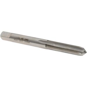 VALUE COLLECTION Straight Flute Tap: 1/4-48 UNS, 4 Flute, Plug Chamfer, 3B Class of Fit, High-Speed Steel, Bright/Uncoated Finish JY4840484