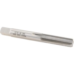 VALUE COLLECTION Straight Flute Tap: 5/16-40 UNS, 4 Flute, Bottoming Chamfer, 3B Class of Fit, High-Speed Steel, Bright/Uncoated Finish JY4841417