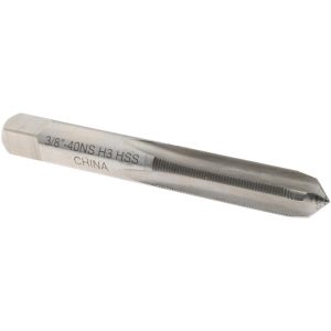 VALUE COLLECTION Straight Flute Tap: 3/8-40 UNS, 4 Flute, Plug Chamfer, High-Speed Steel, Bright/Uncoated Finish JY4842407