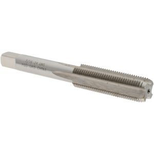 VALUE COLLECTION Straight Flute Tap: 7/16-24 UNS, 4 Flute, Bottoming Chamfer, High-Speed Steel, Bright/Uncoated Finish JY4843207