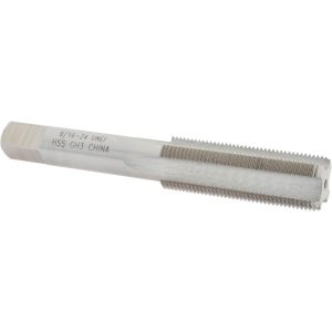 VALUE COLLECTION Straight Flute Tap: 9/16-24 UNEF, 4 Flute, Bottoming Chamfer, High-Speed Steel, Bright/Uncoated Finish JY4845244