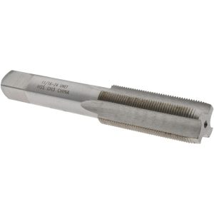 VALUE COLLECTION Straight Flute Tap: 11/16-24 UNEF, 4 Flute, Plug Chamfer, 3B Class of Fit, High-Speed Steel, Bright/Uncoated Finish JY4846820