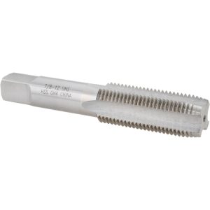 VALUE COLLECTION Straight Flute Tap: 7/8-12 UNS, 4 Flute, Plug Chamfer, 3B Class of Fit, High-Speed Steel, Bright/Uncoated Finish JY4848065