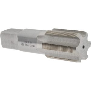 VALUE COLLECTION Straight Flute Tap: 1-1/4-20 UNS, 6 Flute, Plug Chamfer, 3B Class of Fit, High-Speed Steel, Bright/Uncoated Finish JY4870200