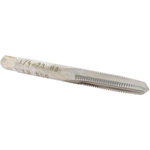 VALUE COLLECTION Straight Flute Tap: 1/4-28 UNF, 4 Flute, Taper Chamfer, 3B Class of Fit, High-Speed Steel, Bright/Uncoated Finish MSC-04910303