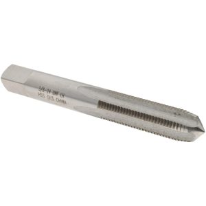 VALUE COLLECTION Straight Flute Tap: 3/8-24 UNF, 4 Flute, Plug Chamfer, 3B Class of Fit, High-Speed Steel, Bright/Uncoated Finish JY4912242