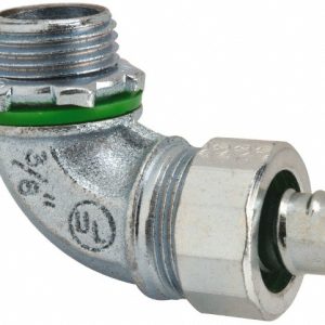 COOPER CROUSE-HINDS Conduit Connector: For Liquid-Tight, Malleable Iron, 3/8" Trade Size LTK3890