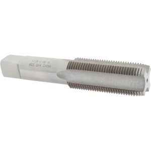 VALUE COLLECTION Straight Flute Tap: 1-1/8-12 UNF, 4 Flute, Plug Chamfer, 3B Class of Fit, High-Speed Steel, Bright/Uncoated Finish JY4919353