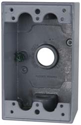 COOPER CROUSE-HINDS Electrical Outlet Box: Aluminum, Rectangle, 4-9/16" OAH, 2-7/8" OAW, 2" OAD, 1 Gang TP7010