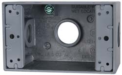 COOPER CROUSE-HINDS Electrical Outlet Box: Aluminum, Rectangle, 4-9/16" OAH, 2-7/8" OAW, 2" OAD, 1 Gang TP7018