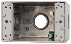 COOPER CROUSE-HINDS Electrical Outlet Box: Aluminum, Rectangle, 4-1/4" OAH, 2-7/8" OAW, 2-21/32" OAD, 1 Gang TP7078