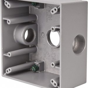 COOPER CROUSE-HINDS Electrical Outlet Box: Aluminum, Rectangle, 4-9/16" OAH, 4-5/8" OAW, 2-1/16" OAD, 2 Gangs TP7090