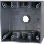 COOPER CROUSE-HINDS Electrical Outlet Box: Aluminum, Square, 4-1/2" OAH, 4-1/2" OAW, 2-21/32" OAD, 2 Gangs TP7126