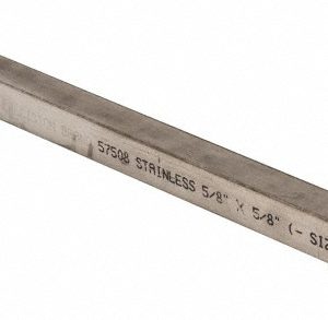 PRECISION BRAND Key Stock: 5/8" High, 5/8" Wide, 12" Long, Stainless Steel, Plain Finish 57508