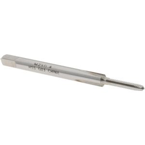VALUE COLLECTION Straight Flute Tap: M2x0.4 Metric Coarse, 3 Flute, Plug Chamfer, 6H Class of Fit, High-Speed Steel, Bright/Uncoated Finish JY4990701