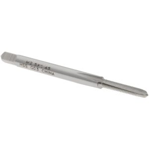 VALUE COLLECTION Straight Flute Tap: M2.5x0.45 Metric Coarse, 3 Flute, Plug Chamfer, 6H Class of Fit, High-Speed Steel, Bright/Uncoated Finish JY4991006