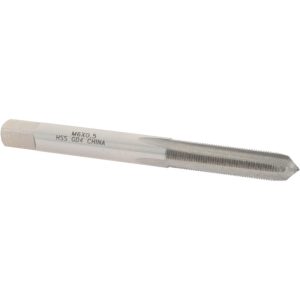VALUE COLLECTION Straight Flute Tap: M6x0.5 Metric Fine, 4 Flute, Plug Chamfer, High-Speed Steel, Bright/Uncoated Finish JY4992053