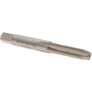 VALUE COLLECTION Straight Flute Tap: M7x1 Metric Coarse, 4 Flute, Plug Chamfer, High-Speed Steel, Bright/Uncoated Finish JY4992350