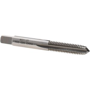 VALUE COLLECTION Straight Flute Tap: M8x1.25 Metric Coarse, 4 Flute, Plug Chamfer, 6H Class of Fit, High-Speed Steel, Bright/Uncoated Finish JY4992558