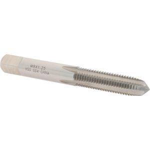 VALUE COLLECTION Straight Flute Tap: M9x1.25 Metric Coarse, 4 Flute, Plug Chamfer, High-Speed Steel, Bright/Uncoated Finish JY4992707