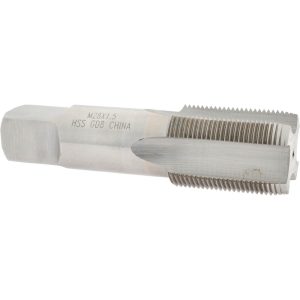 VALUE COLLECTION Straight Flute Tap: M28x1.5 Metric Fine, 4 Flute, Plug Chamfer, 6H Class of Fit, High-Speed Steel, Bright/Uncoated Finish JY4995056