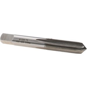 VALUE COLLECTION Straight Flute Tap: M10x0.75 Metric Fine, 4 Flute, Plug Chamfer, High-Speed Steel, Bright/Uncoated Finish JY4995882