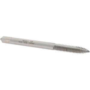 VALUE COLLECTION Spiral Point Tap: M5x1 Metric Special, 2 Flutes, Plug Chamfer, HSS, Bright/Uncoated Coated MSC-04997359