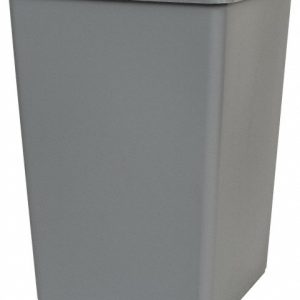 RUBBERMAID Untouchable 35 Gal Square Gray Trash Container FG395800GRAY