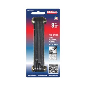 EKLIND 9 Piece Fold-Up Hex Key Set 20911