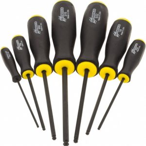 BONDHUS 7 Piece, 5/64 to 3/16" Ball End Hex Driver Set 10645