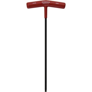 BONDHUS Hex Key: 5.00 mm Hex, Ball End, T-Handle Cushion Grip 13164