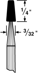 GRIER ABRASIVES Mounted Point: 1/4" Thick, 1/8" Shank Dia, B96, 80 Grit, Medium B96-GB-13798
