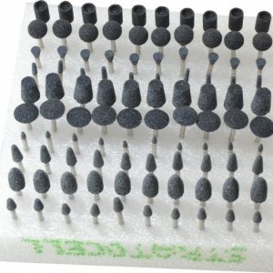 GRIER ABRASIVES 100 Piece Aluminum Oxide Vitrified Mounted Stone Abrasive Point Set KIT-1/8-B-BLUE