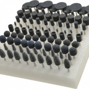 GRIER ABRASIVES 100 Piece Aluminum Oxide Vitrified Mounted Stone Abrasive Point Set KIT-1/8-WB-BLUE