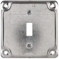 COOPER CROUSE-HINDS Square Surface Electrical Box Cover: Steel TP512
