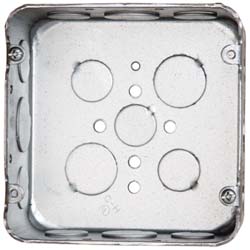 COOPER CROUSE-HINDS Electrical Outlet Box: Steel, Square, 4-11/16" OAH, 4-11/16" OAW, 2-1/8" OAD, 1 Gang TP556