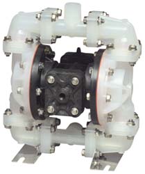 SANDPIPER Air Operated Diaphragm Pump: 1/2" NPT, Polypropylene Housing S05B2P1PPNS000.